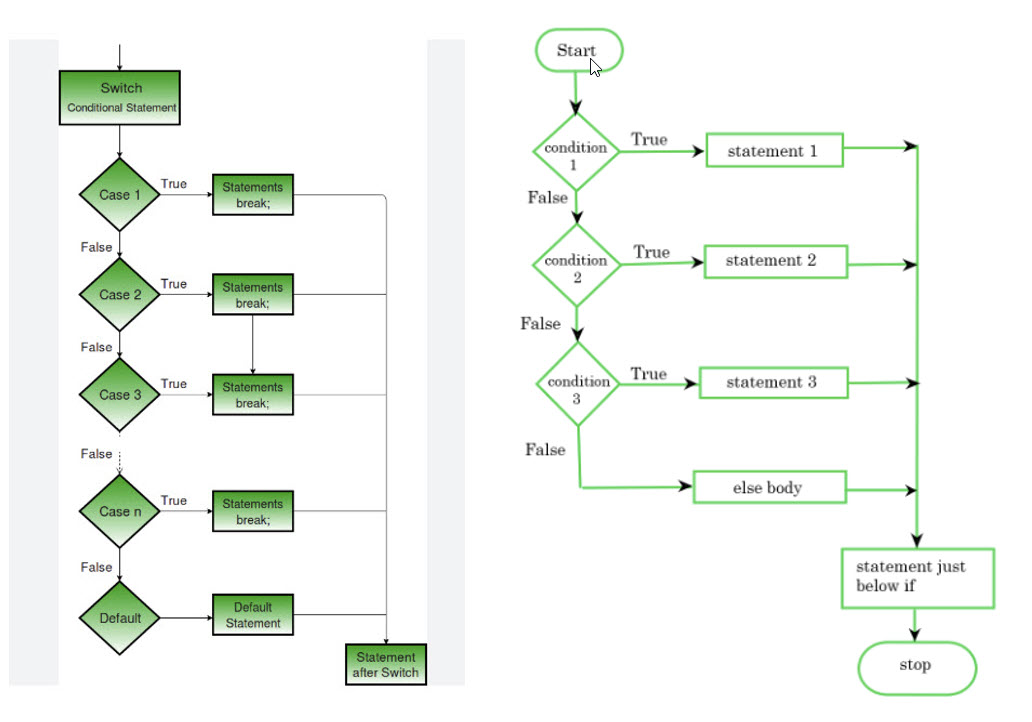 Switch Case + If Else Statements Structure Image