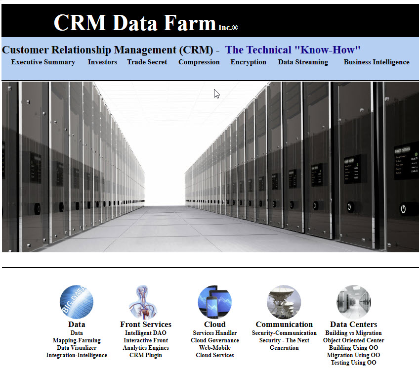 CRM Data Farm Home page
