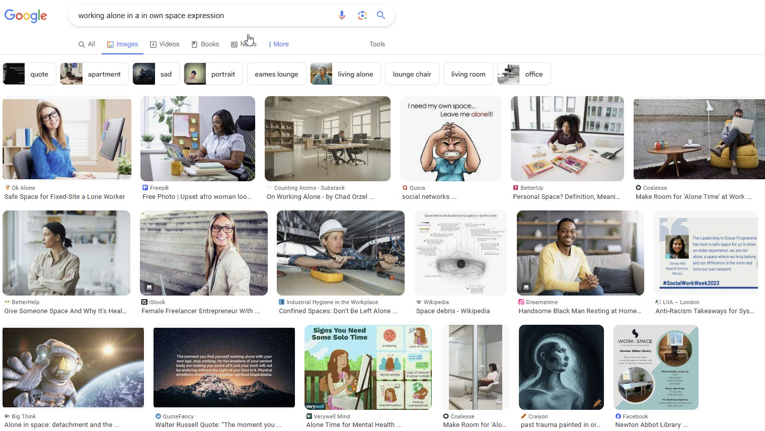 Each Is In His own Space